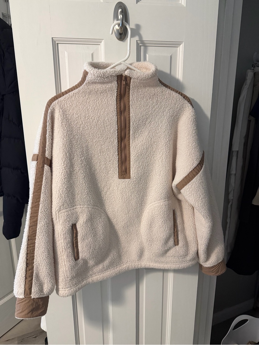 Amazon Cream Sherpa Quarter Zip